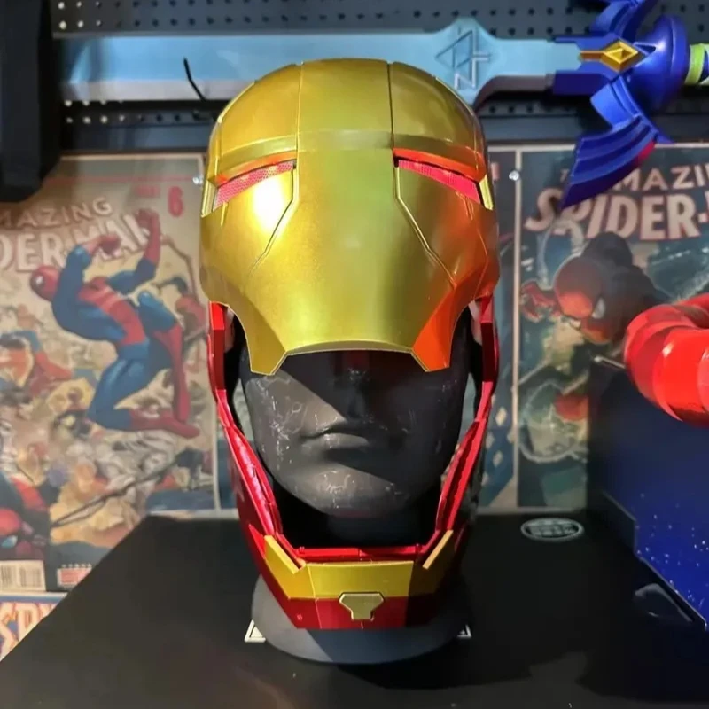 

Marvel Comics Iron Man Helmet Electric Wearable Mask 1:1 Automatic Opening And Closing Model Characters Adult Toys Birthday Gift