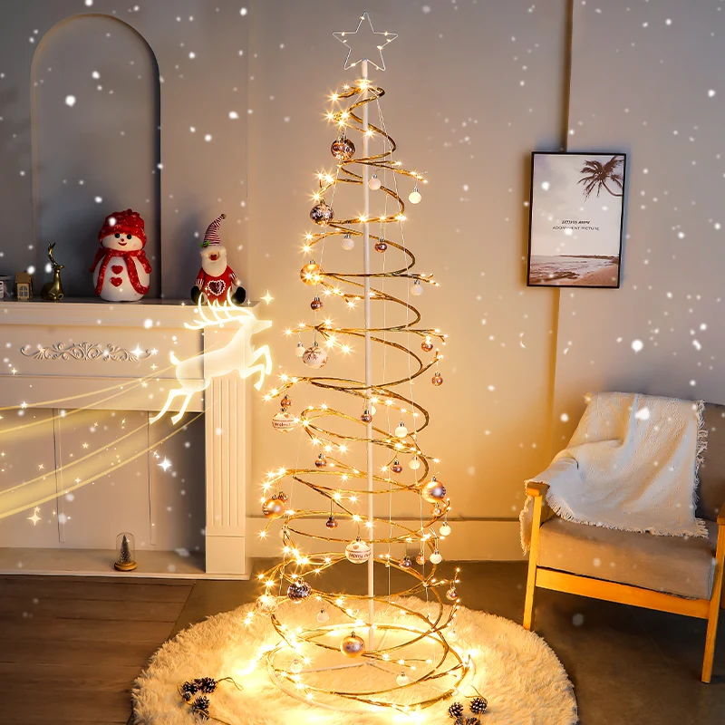 

2024 Internet celebrity explosion Christmas tree creative ring hair simulation encrypted light Christmas tree large Christmas