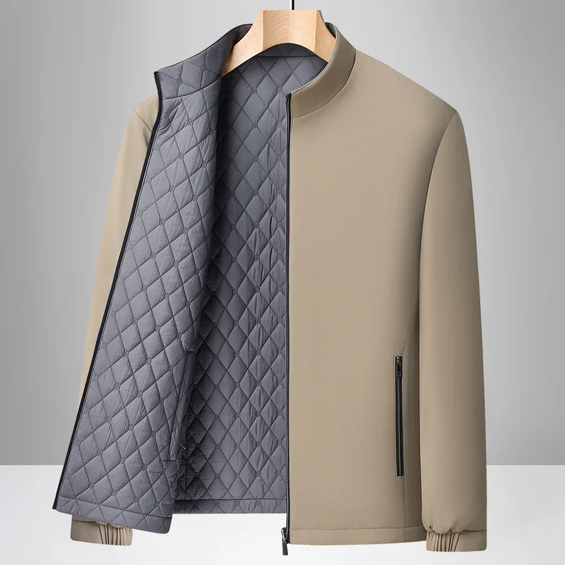 

Осень и зима Новая мужская деловая мода, тонкий однотонный повседневный лацкан с хлопком, универсальное и толстое теплое пальто