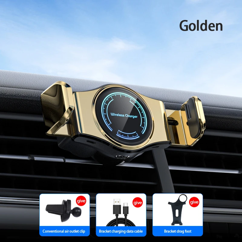 شاحن سيارة لاسلكي مع حث بالأشعة تحت الحمراء ، T3 تلقائي ، مشبك تلسكوبي ، حامل هاتف ، حامل سيارة ، ملحقات سيارة