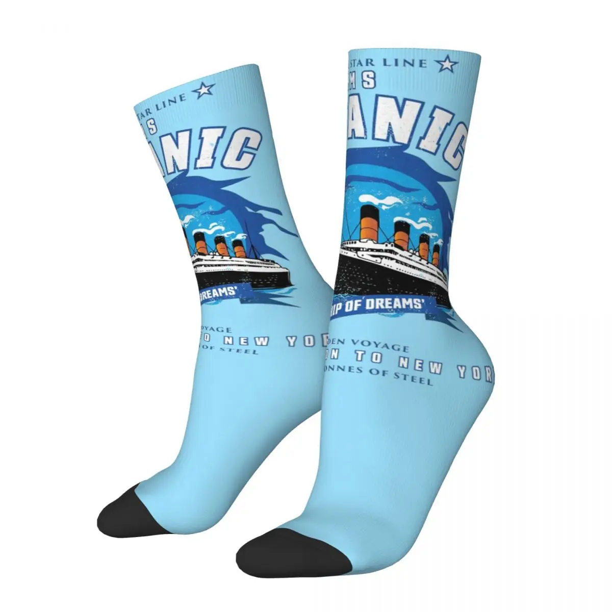 Cozy Female Male Socks White Star Line RMS Titanic Accessories Warm The Ship of Dreams Boys Kids Gift Sport Socks Autumn Winter