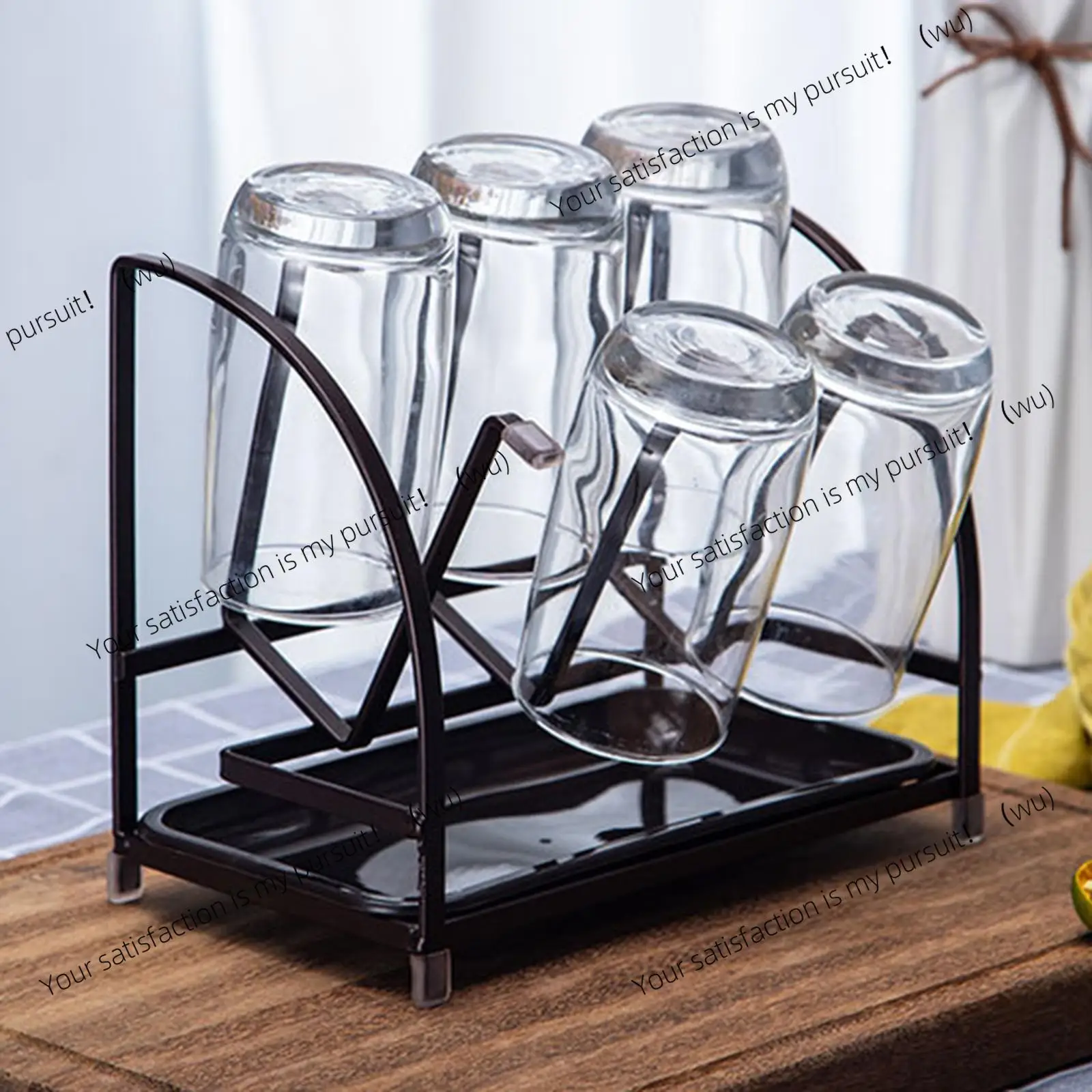 Modern Cup Drying Rack Stand with Drain Tray for Mugs Home Kitchen Bottles
