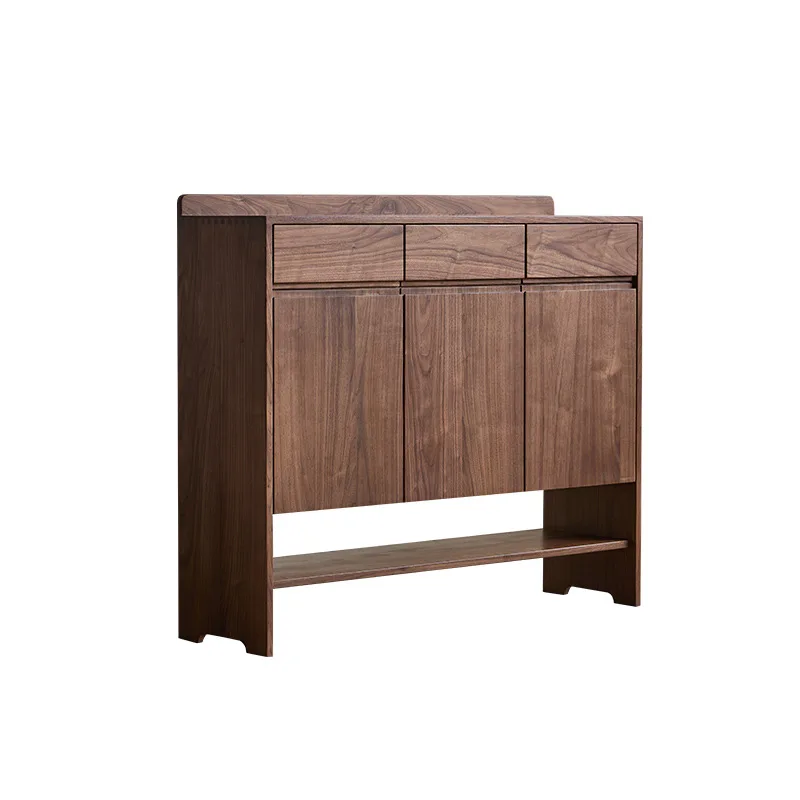 

North all-solid wood shoe cabinet, multi-layer porch ca binet at the entrance of the home, small apartment storage cab inet