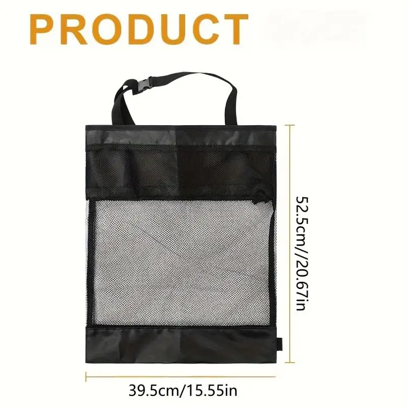 Polyester Golf Cart Mesh Storage Bag, Drawstring Golf Trolley Accessories Valuables Organizer Pouch With Adjustable Buckle