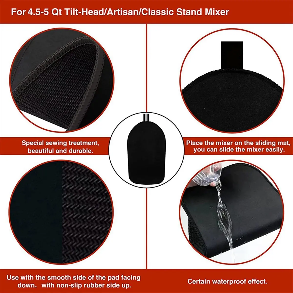 2026 Trend 2pcs for Pad Rubber Anti-Slip Pad Sliding Machine Pad Kitchen Appliances Pad (38cmx22cmx3mm)