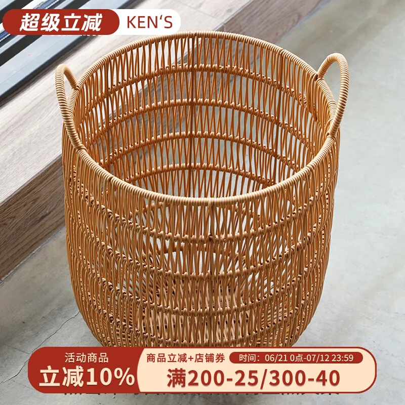 

Plastic rattan waterproof dirty clothes basket bathroom laundry basket living room toy sundries storage basket