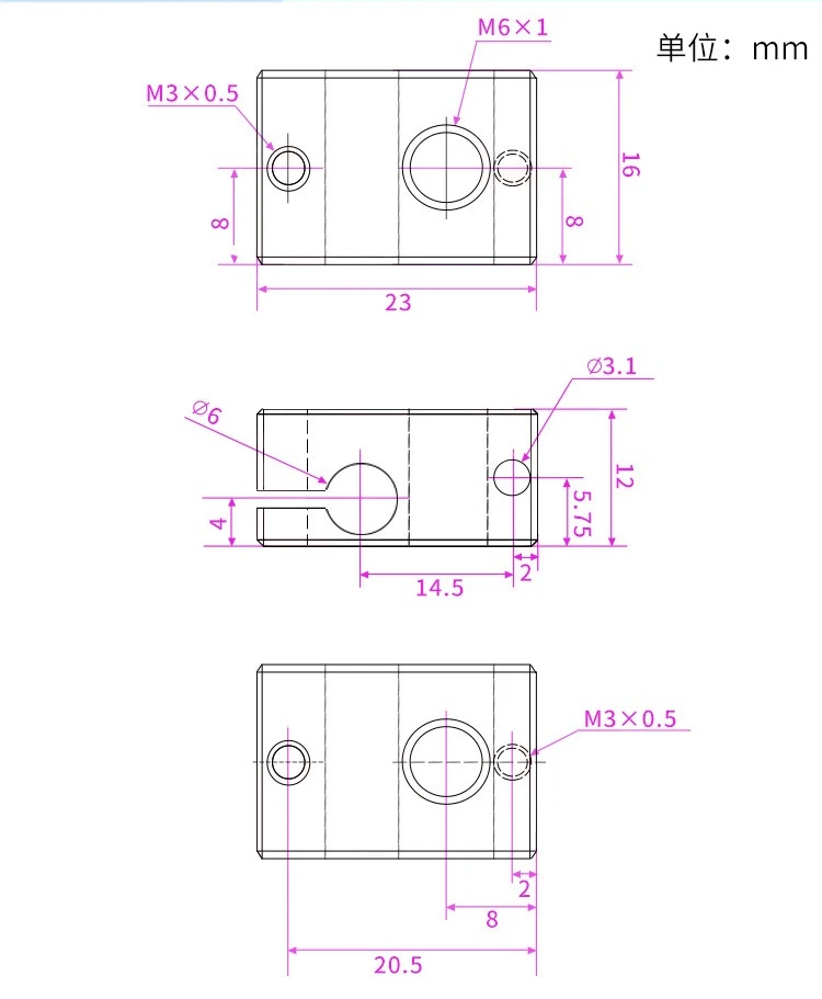 E3D V6 Hotend + Bimetall-Heatbreak für V6 Prusa Voron Remote Short Direct Heat Sink Range 1,75 mm für 3D-Drucker-Extruder – Detail 6