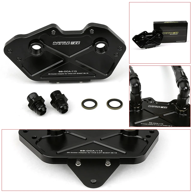 

Oil Cooler Sandwich Plate Adapter For Volkswagen Audi RS5 A7 3.0T EA837 Engine Oil Cooler Filter VAG Adapter BB-OCA-113