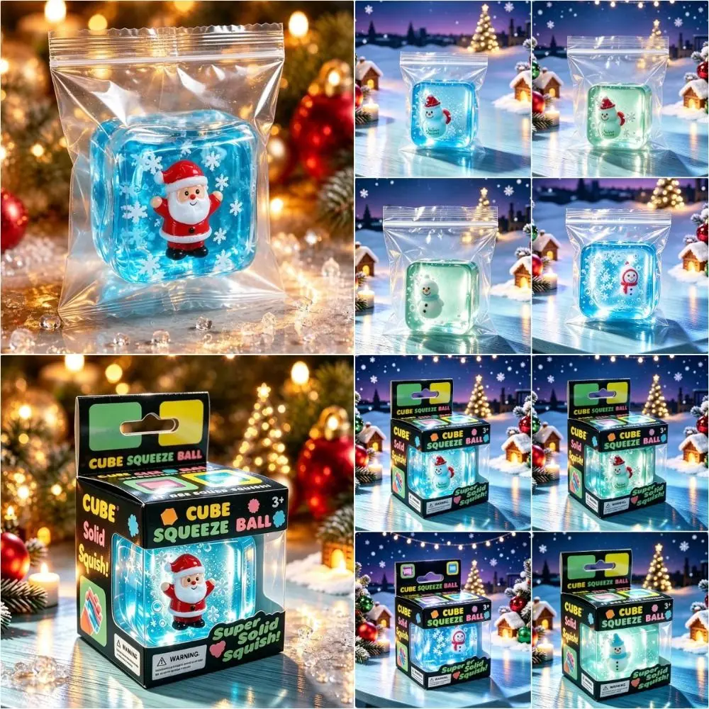 Maltose Texture Christmas Ice Cube Santa Design Christmas Decor Christmas Squishy Christmas Gift Stress Relief Soft Squishy