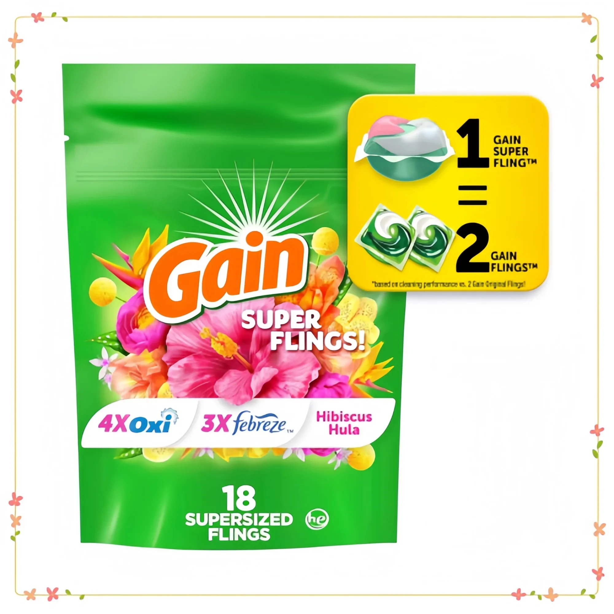 

Пакеты для стиральных порошков XL 18ct | Аромат гибискуса, для крупных нагрузок и прочных пятен