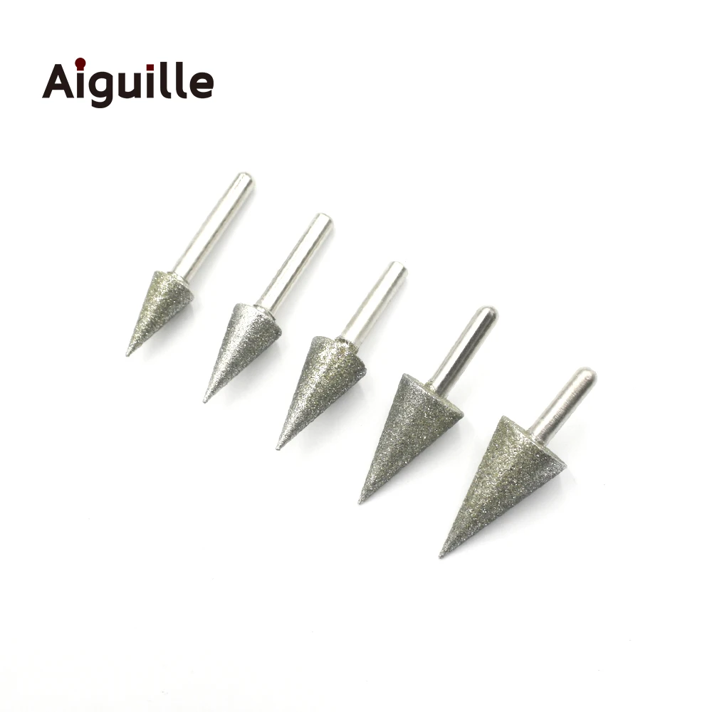 30 angle shank 6mm 80# Diamond Grinding Point Stone Jade Diamond Grinding Burr Peeling Grinding Point for Stone Metsal Working