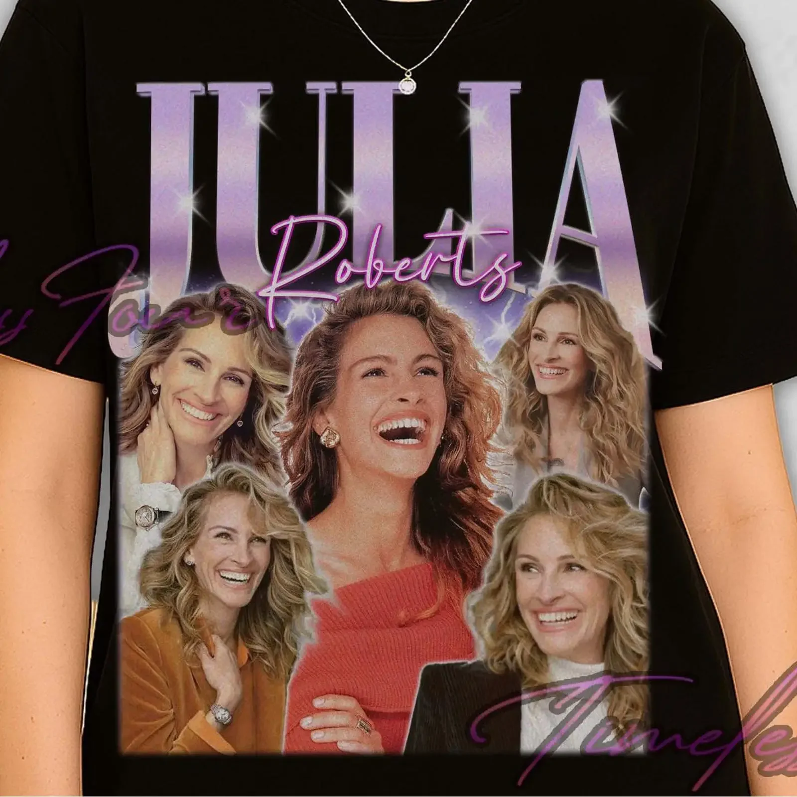 Vintage Bootleg Julia Roberts T Shirt 90s Retro Pretty Woman Movie Star Fan Merch Casual vintage Washed Breathable