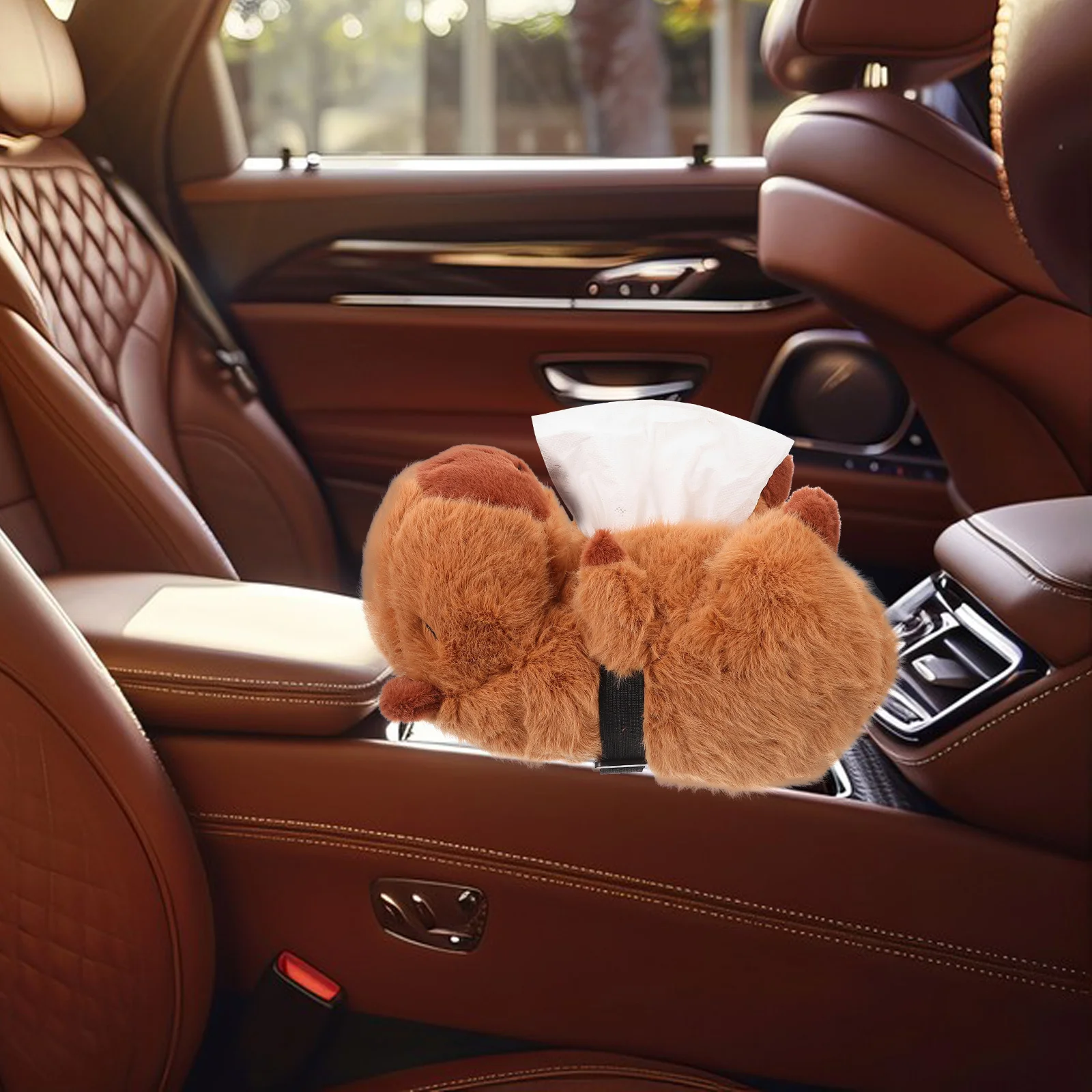 

Backseat Car Tissue Holder Cartoon Design Large Capacity Tissue Box Holder Convenient Napkin Dispenser Car Accessories