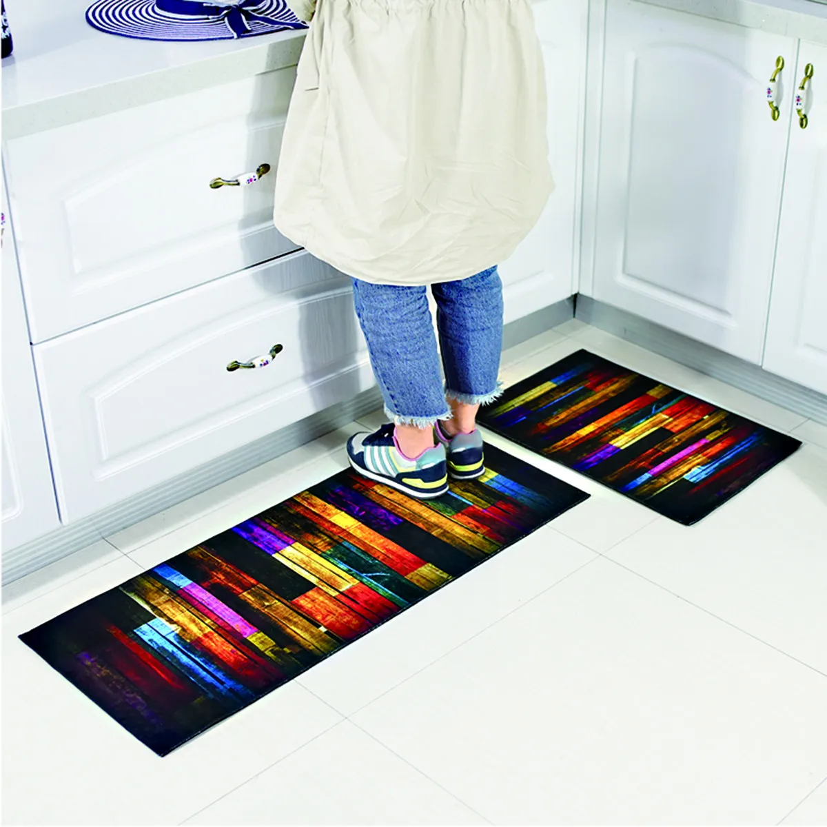 

Premium Polyester Bath Mat Non Slip Kitchen Rug Shower Carpet Floor Mats for Bathroom Living Room Water Absorbent Comfortable