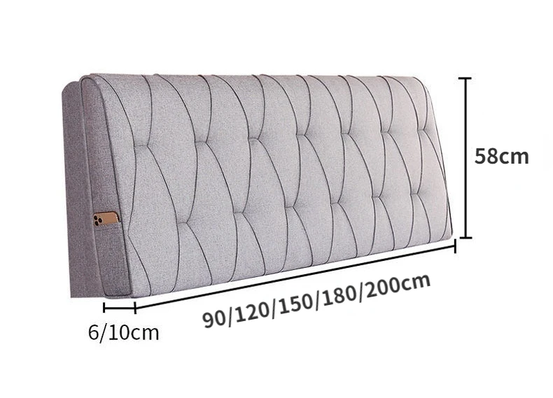 Bedhead Back Cushion with Phone Bag Bed Headboard Pillow Comfortable Self-adhesive Backrest Head Board Bed Head Tete De Lit