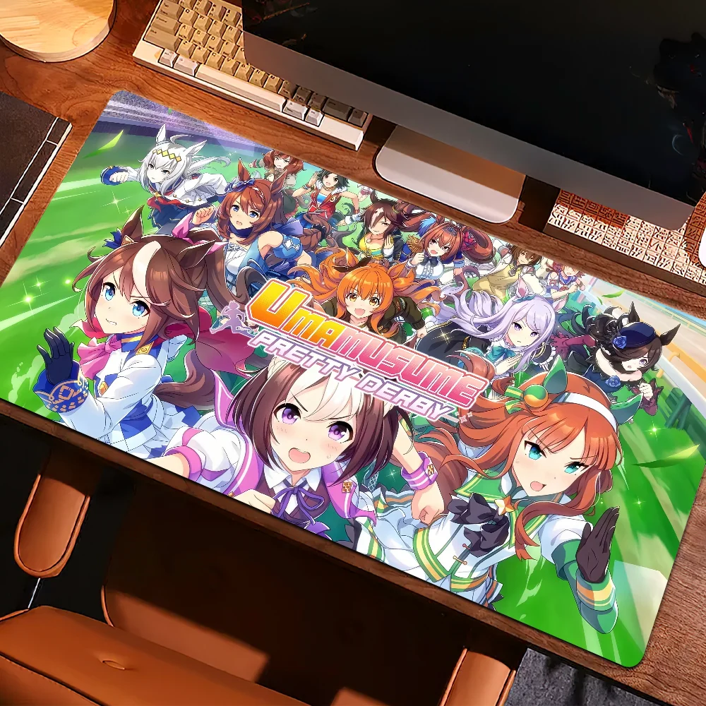 لوحة ماوس للحفلات مضادة للفرش للمنزل مخصصة مريحة للمكتب مطاطية كبيرة للمكتب ديربي حصيرة جميلة لوحة مفاتيح Musume Dash Nin PC غير قابلة للانزلاق