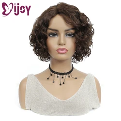 Loose Deep Brazilian Human Hair Wigs For Black Women IJOY Light Brown L Part Full Machine Made Wigs Non-Remy Hair Wigs