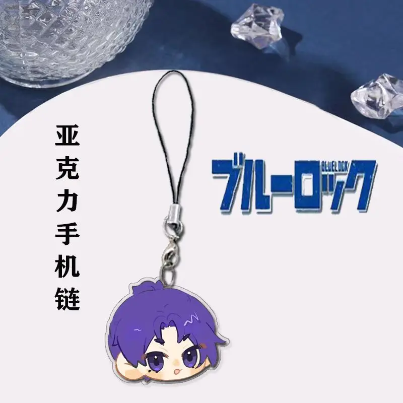 Blue Lock Mikage Reo Yoichi Isagi Anime cadena para teléfono móvil personalidad creativa llavero desmontable estudiante bolso escolar colgante
