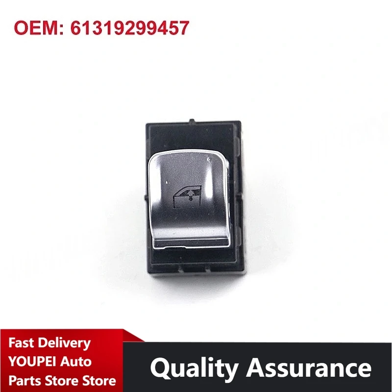 

Rear passenger side window lifter switch is suitable for BMW 3, 6, 7 Series, X3, X4, X7. Part number: 61319299457