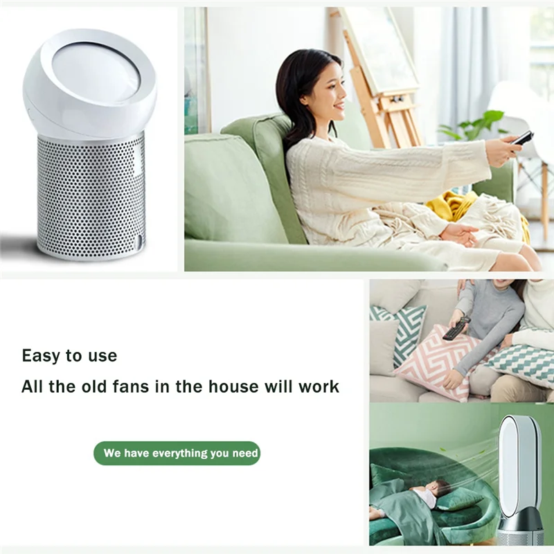 1 шт., пластиковый очиститель воздуха с дистанционным управлением, безлистный вентилятор, пульт дистанционного управления, подходит для Dyson TP05 Silver-AA80