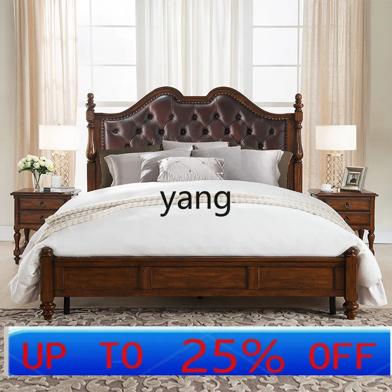 

Lhh American leather bed soft bag double solid wood bed 1.8 meters master bedroom bedroom furniture