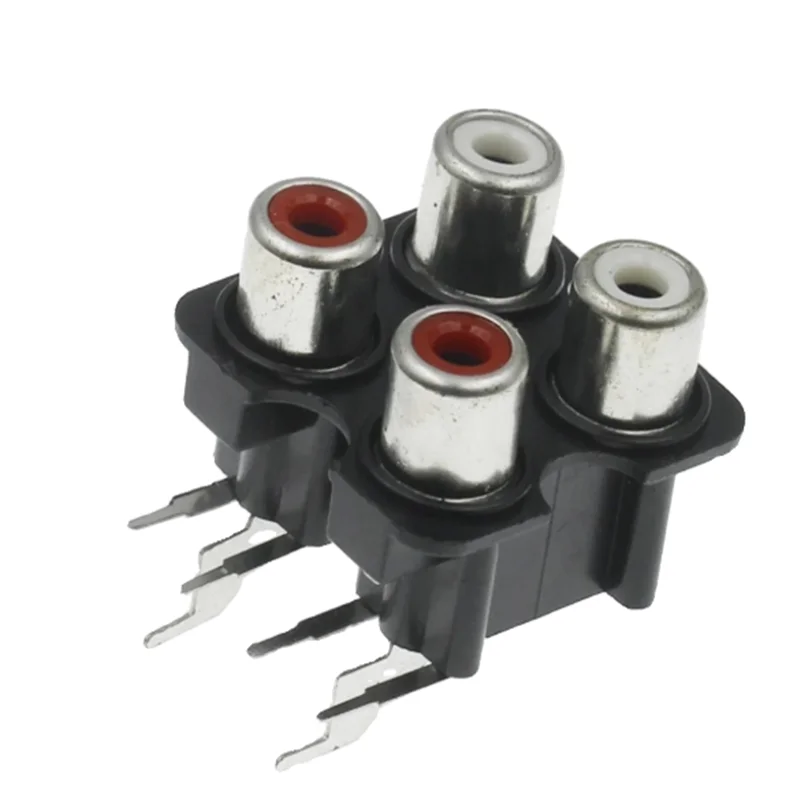 5PCS 2/4/6/8 Hole RCA Female Stereo Audio Jack AV Audio Input Socket Connector Lotus Row Amplifier Interface Signal Connection