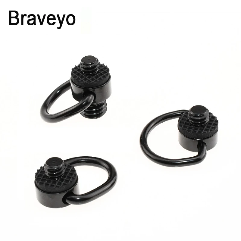 1/4 inch Camera Screw D-ring Dslr Shoulder Strap Install Black Stainless Steel Photography Quick Release Plate Mount Adapter