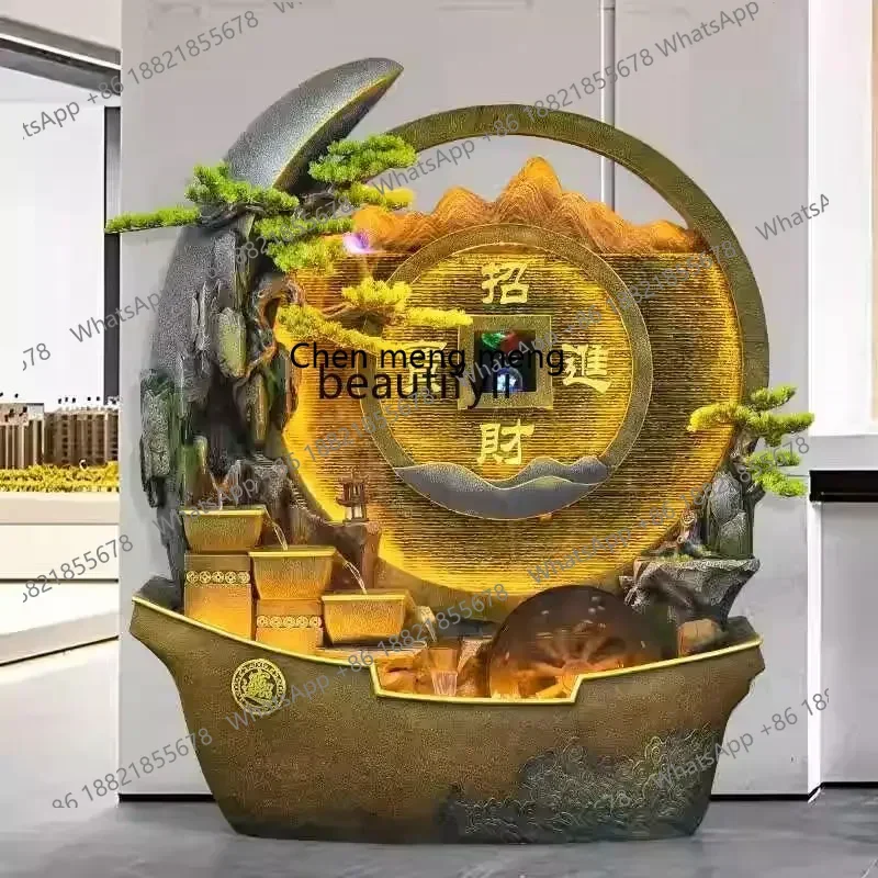 X AWater curtain wall, running water screen partition, courtyard, rockery, fish pond landscape decoration ornament landingHY