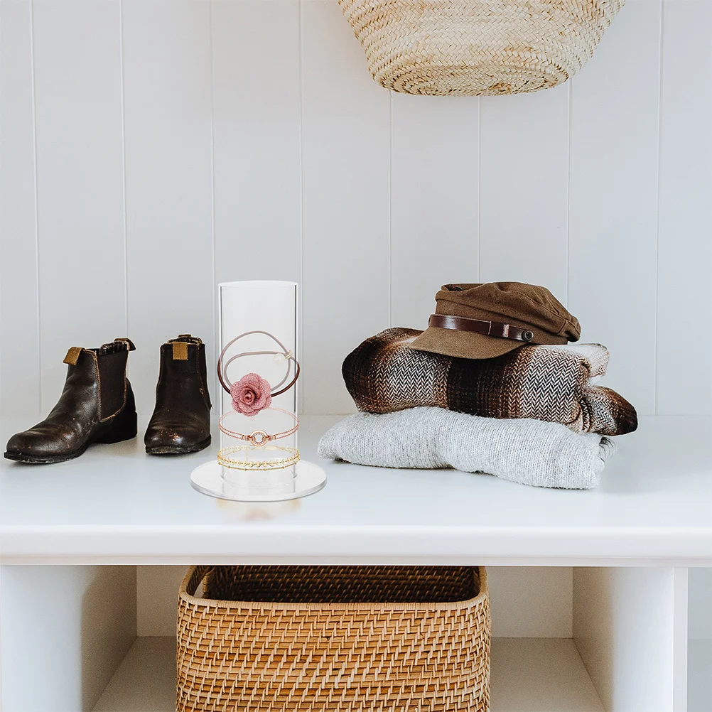 الاكريليك الشعر التعادل حامل المنظم شفافة Scrunchie عرض موقف مجوهرات سوار عقال تخزين الرف المنظم #6