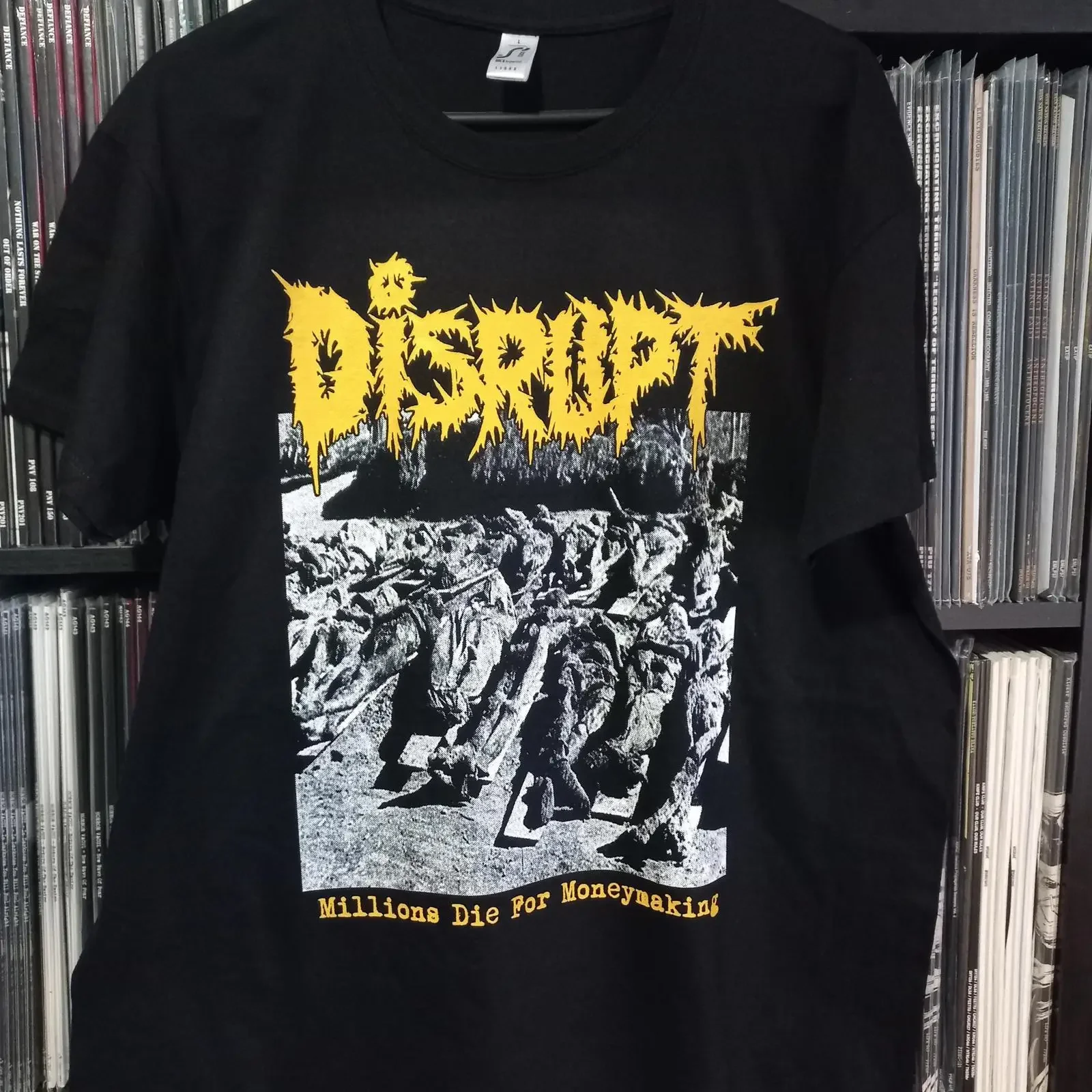 Disrupt Millions die for hardcore crust punk grind t shirt merch metal vintage Washed Top For Everyday Wear homme Stylish