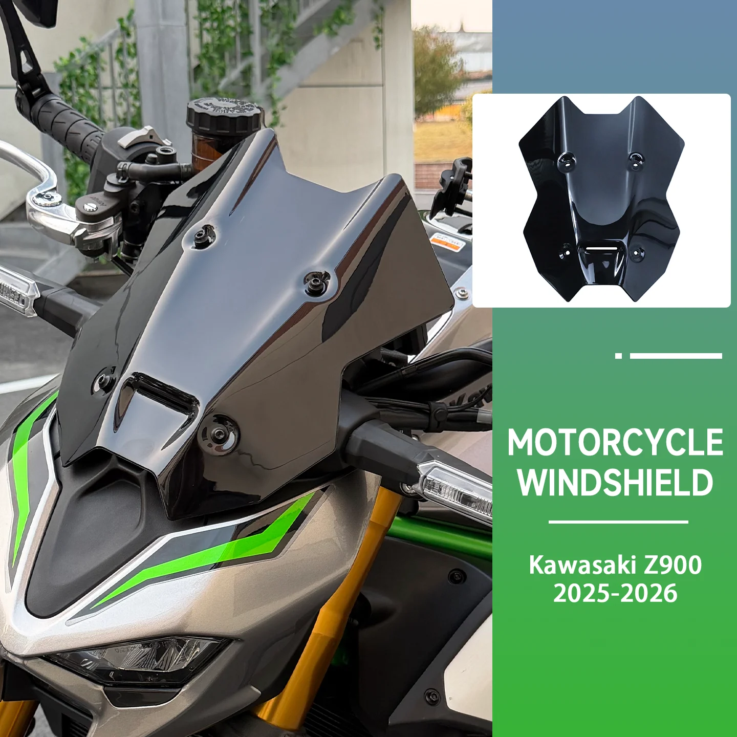 

NEW Sport Motorcycle Windshield Fairing For Kawasaki Z900 SE 2025 2026 Wind Deflector Spoiler Visor