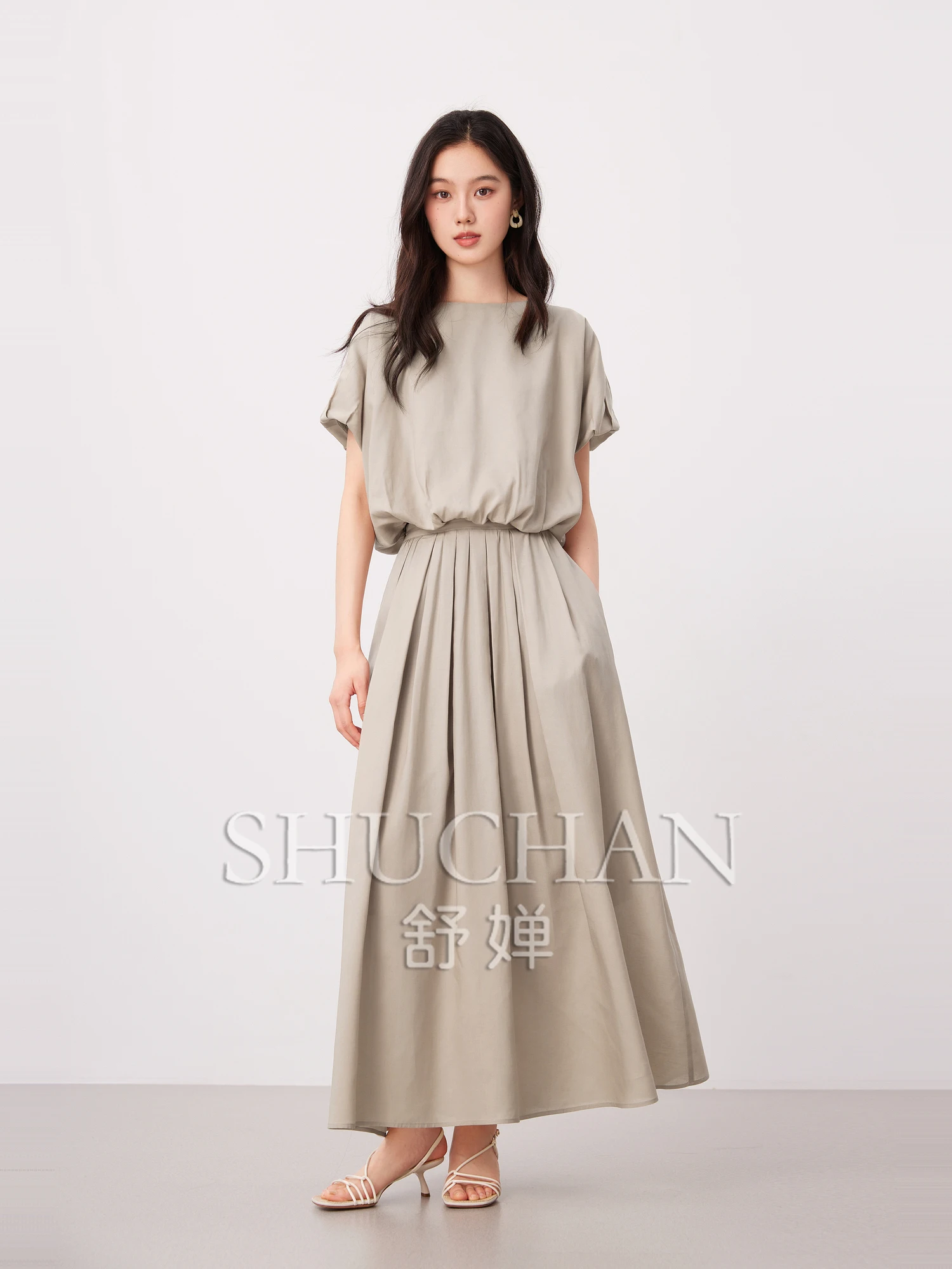 

25 Summer Simple Peleisel Linen Cloud Bud Shaped Shirt + Skirt Set Skirt Set for Women Elegant