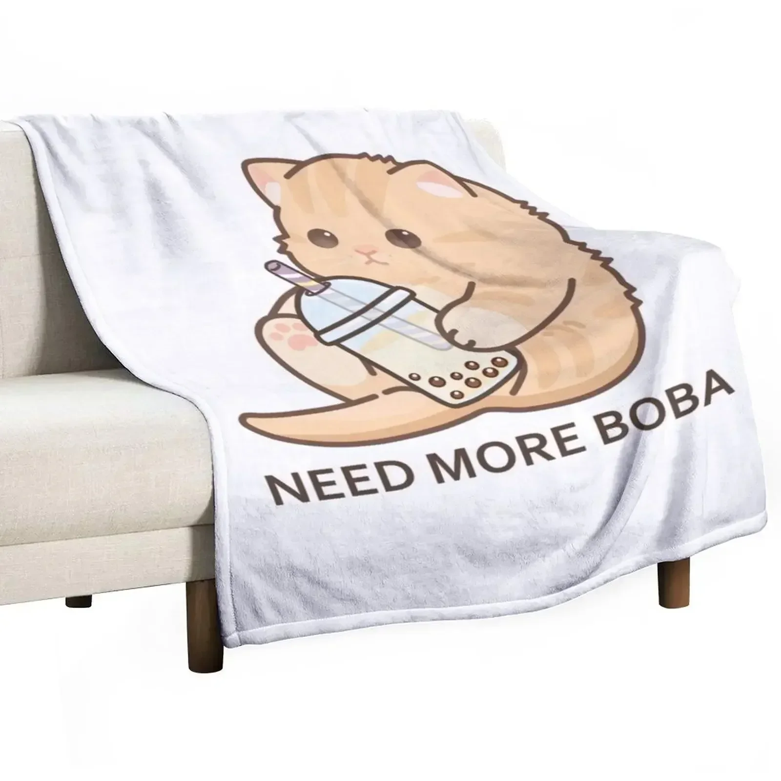 Baby Kitten Needs More Boba! Throw Blanket Bed Luxury sofa bed Luxury Brand Hair Stuffeds Blankets