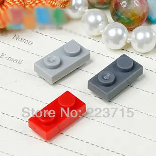 S482 50pcs *Special Plates 1x2 w. knobs both sides* DIY enlighten block bricks,Compatible With Assembles Particles