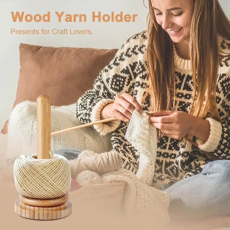 KX4B Spinning Yarn Dispenser Thread Spool Holder for Hand Stitching DIY Embroidery