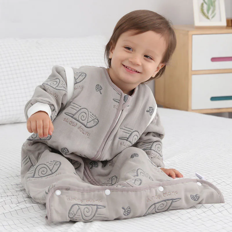 Four-seasons Universal Baby Breathable Sleeping Bag Six-layer Gauze Thin Children's Sleeping Bag New Boys Girls Sleeping Bags