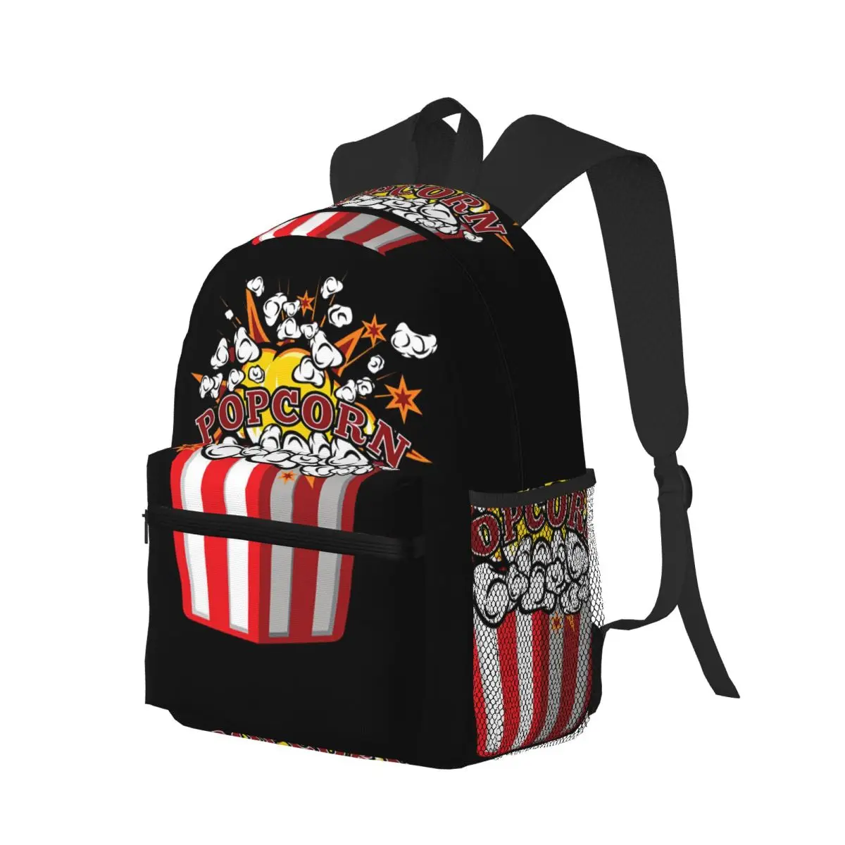 

Funny Cartoon Popcorn Student Backpack School Bag Hiking Travel Daypack for Men Women Bookbag Shoulder Bags