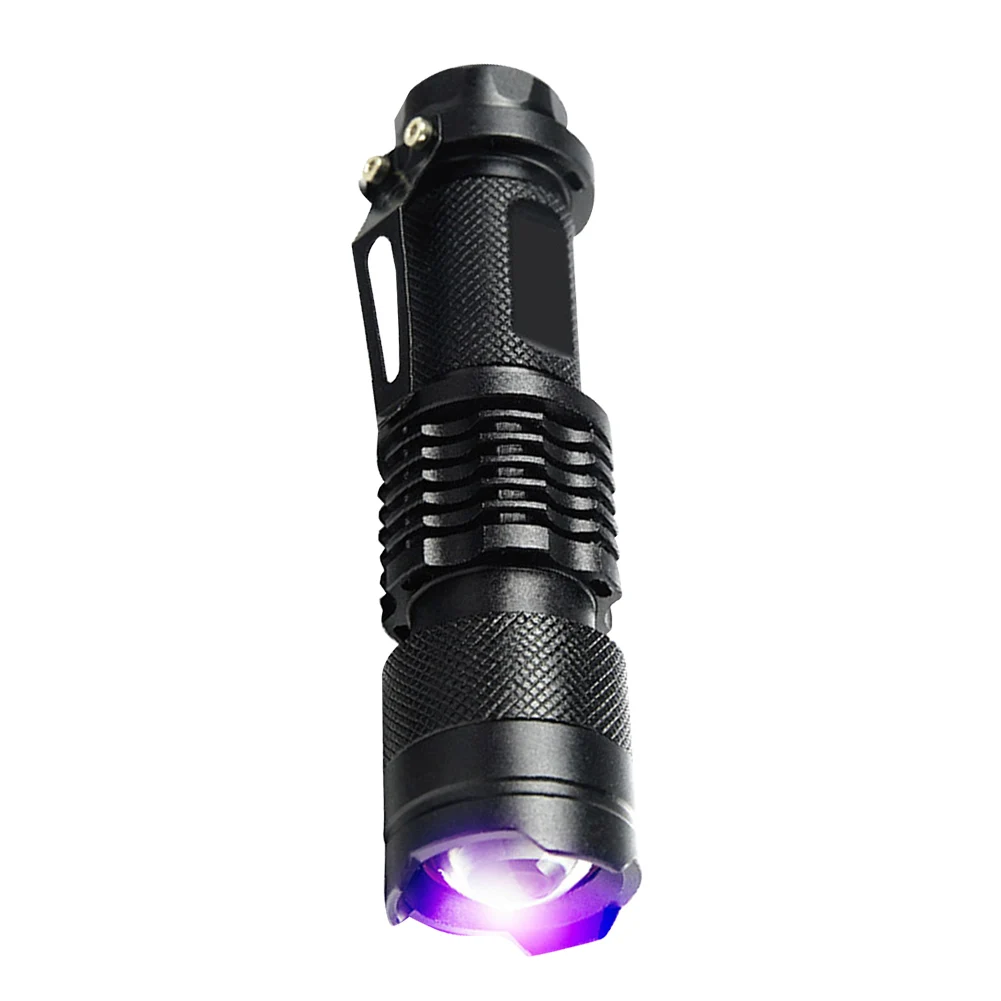 LED UV 손전등 배터리 구동 돈 확인, 보라색 빛, 애완 동물 소변 얼룩 감지기 도구, 자외선 토치