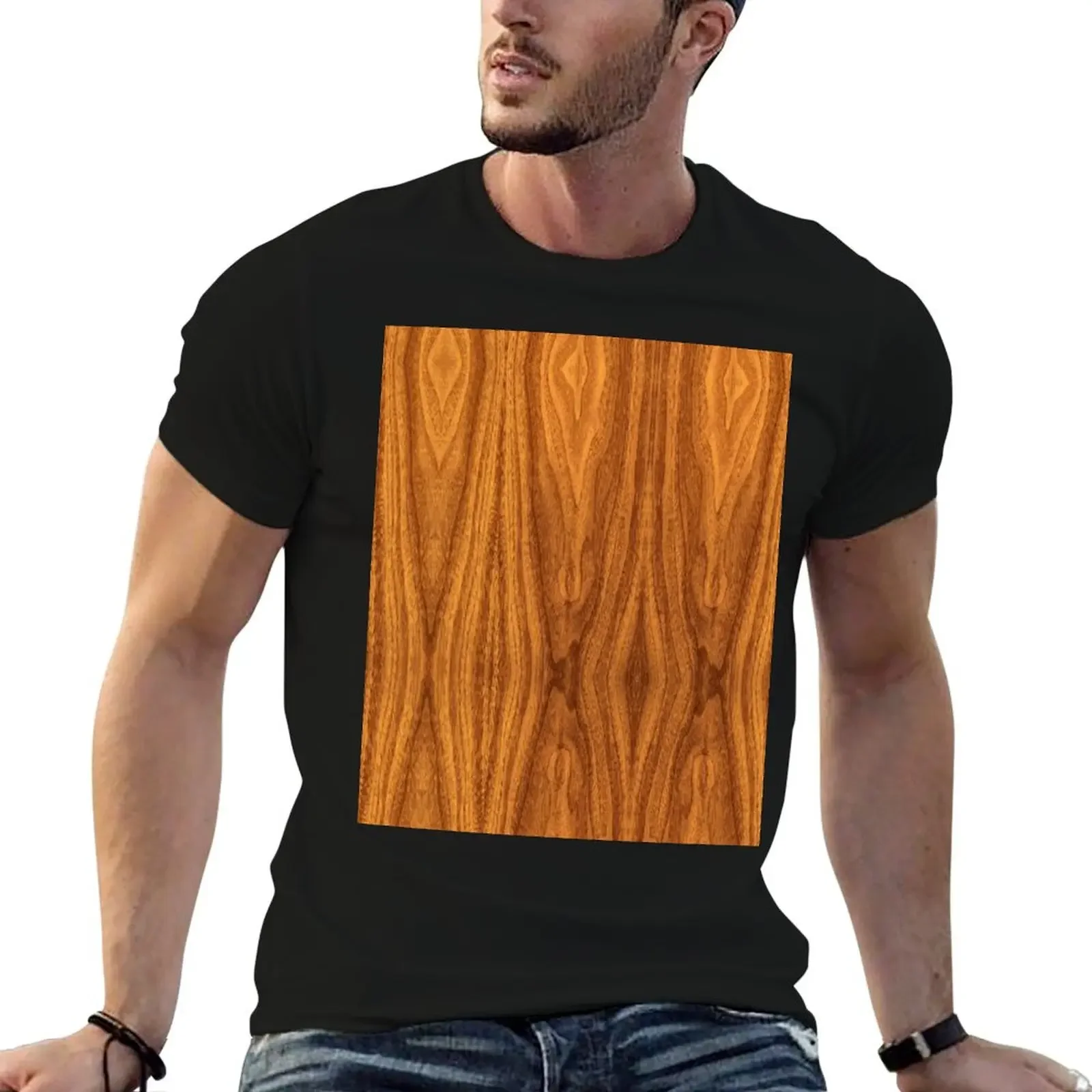 Teak Wood Digital Texture Sleeveless Top plus size tops shirts graphic tee animal prinfor boys vintage oversized t shirt men