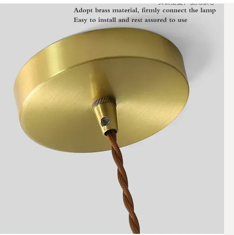 

brass ceramic Nordic simple restaurant bar bedroom bed chandelier Japanese walnut lantern small