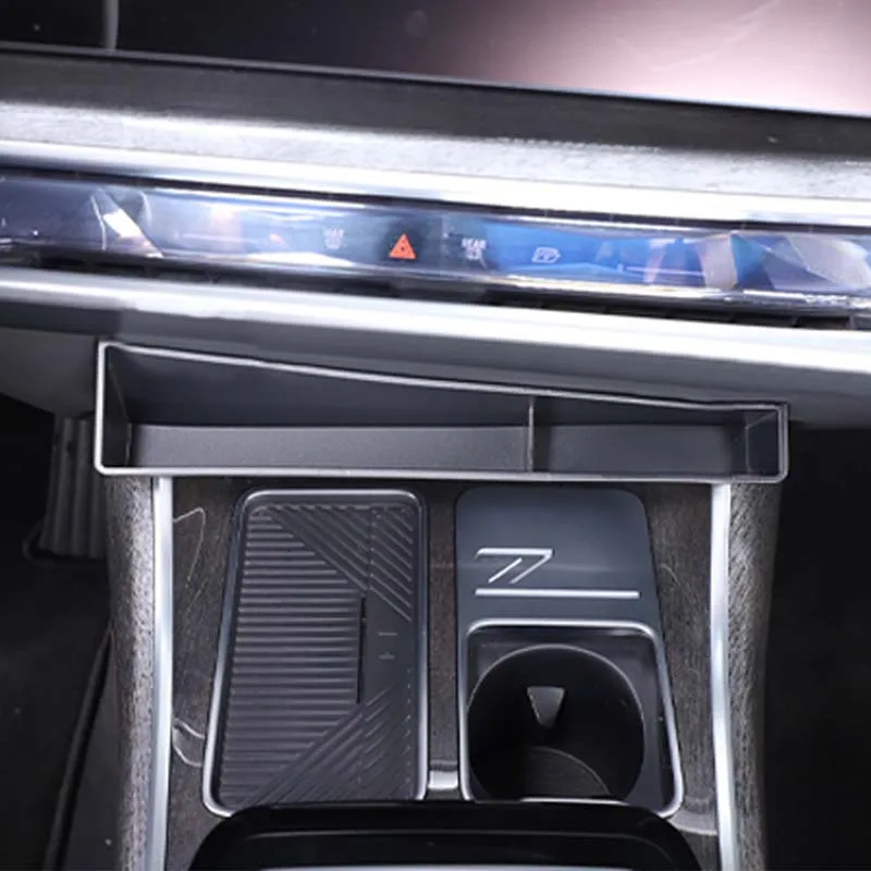 لسيارات BMW 7 Series G70 2023-2024 ABS أسود للسيارة مسند ذراع التحكم المركزي صندوق تخزين ملحقات السيارة الداخلية #6