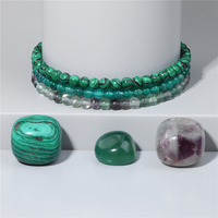 3pcs/set 4mm Beaded Bracelet with Raw Stone Natural Aventurine Amethysts Rose Quartz Beads Bracelets Women Men Energy Jewelry
