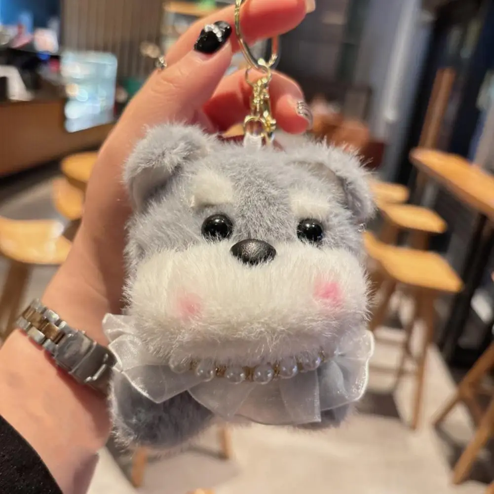 Keychain Plush Puppy Keychain Soft Cartoon Dog Bag Charm Cute Cat Plush Keychain Handbag Pendant Holiday Gift for Kids Adults