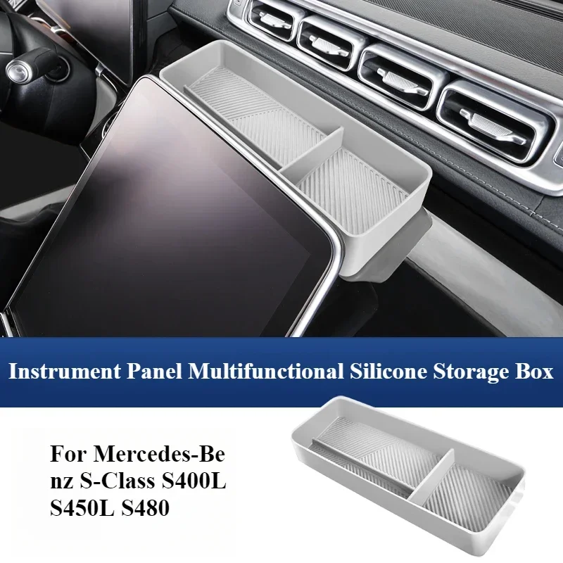 For Mercedes-Benz S-Class S400L S450L S480 Screen Silicone Storage Box Central Control Instrument Panel Storage Box Accessories