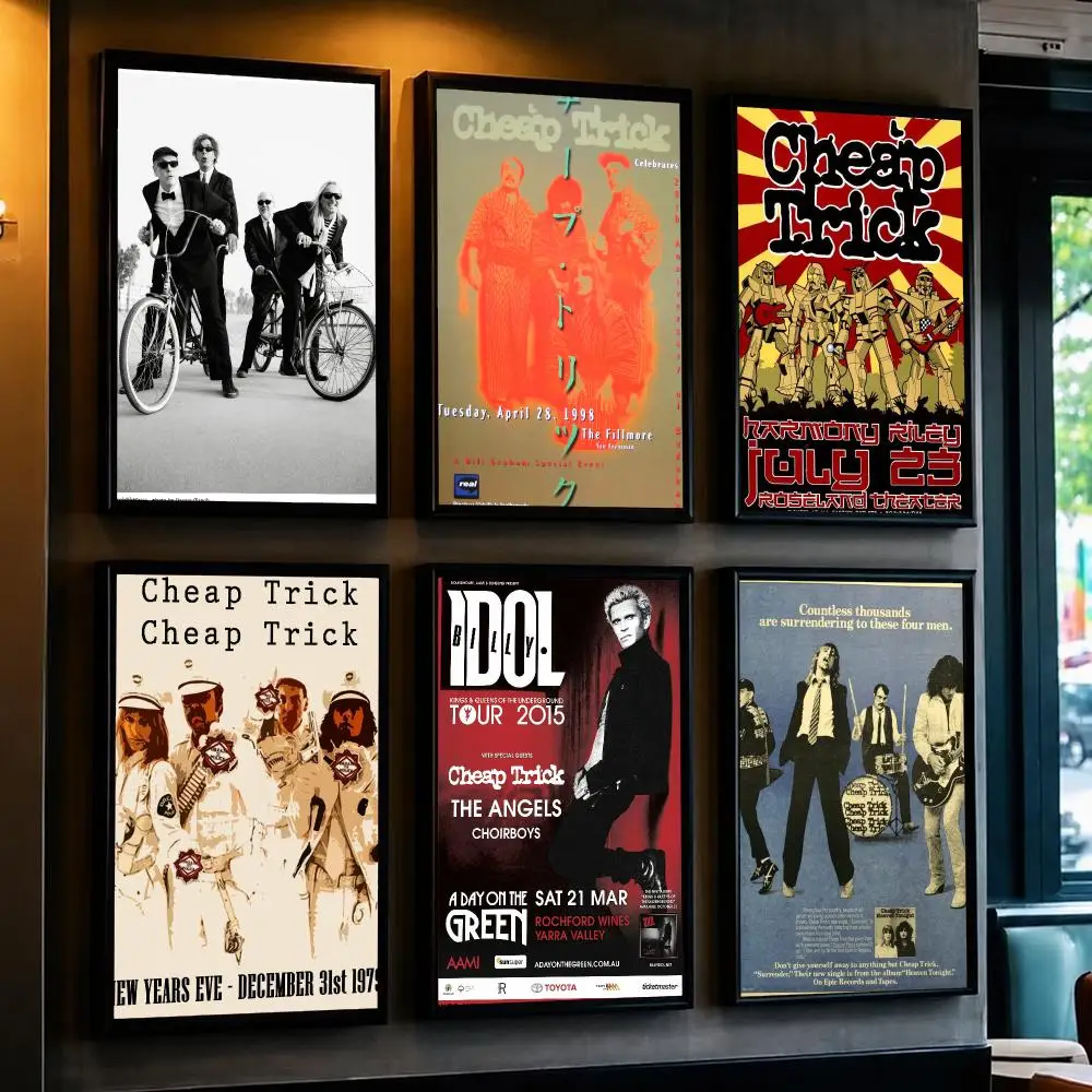 band C-Cheap Trick-K Poster Minimalist Wall Sticker for Cafe Office Bar Home Decor and Gift