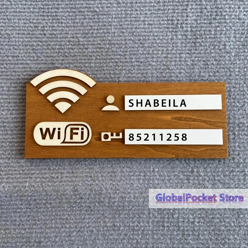 1pc Rustic Wooden WiFi Password Sign, Vintage Wall-Mounted Wireless Network Indicator Plaque, Multi-Purpose Home Decor Accessory