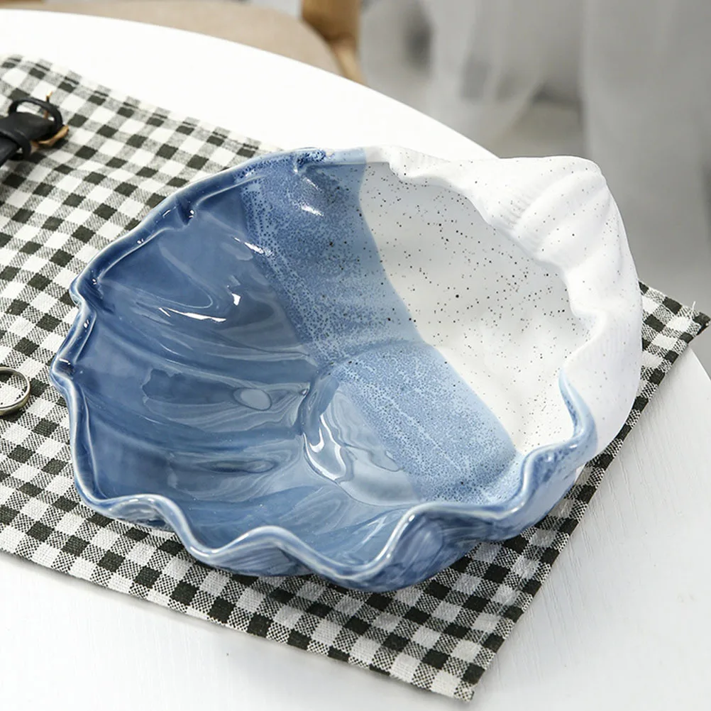 طبق مجوهرات من السيراميك جميل على طراز المحيط صينية مزخرفة حامل مجوهرات طبق حلقي حلية لوحة تخزين أطباق حلية