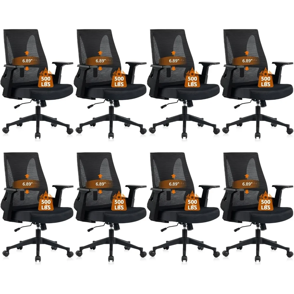 

500lbs Big and Tall Office Chair Heavy Duty Mesh Ergonomic Computer Chairs with Adjustable Lumbar Support and Wide Comfy