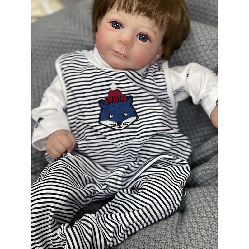 47CM Finished Doll Felicia with Rooted Hair Reborn Baby Doll Soft Touch Newborn Baby Hand Paint with Detailed Veins Kids Toys