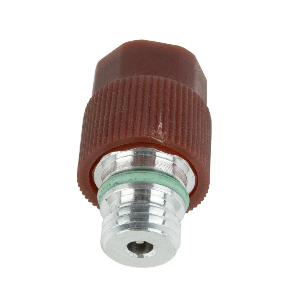 Universal A/C Service Valve High Side R134a Port Adapter&Replaceable Valve Cores Aluminum High Side Primary A/c Fittings